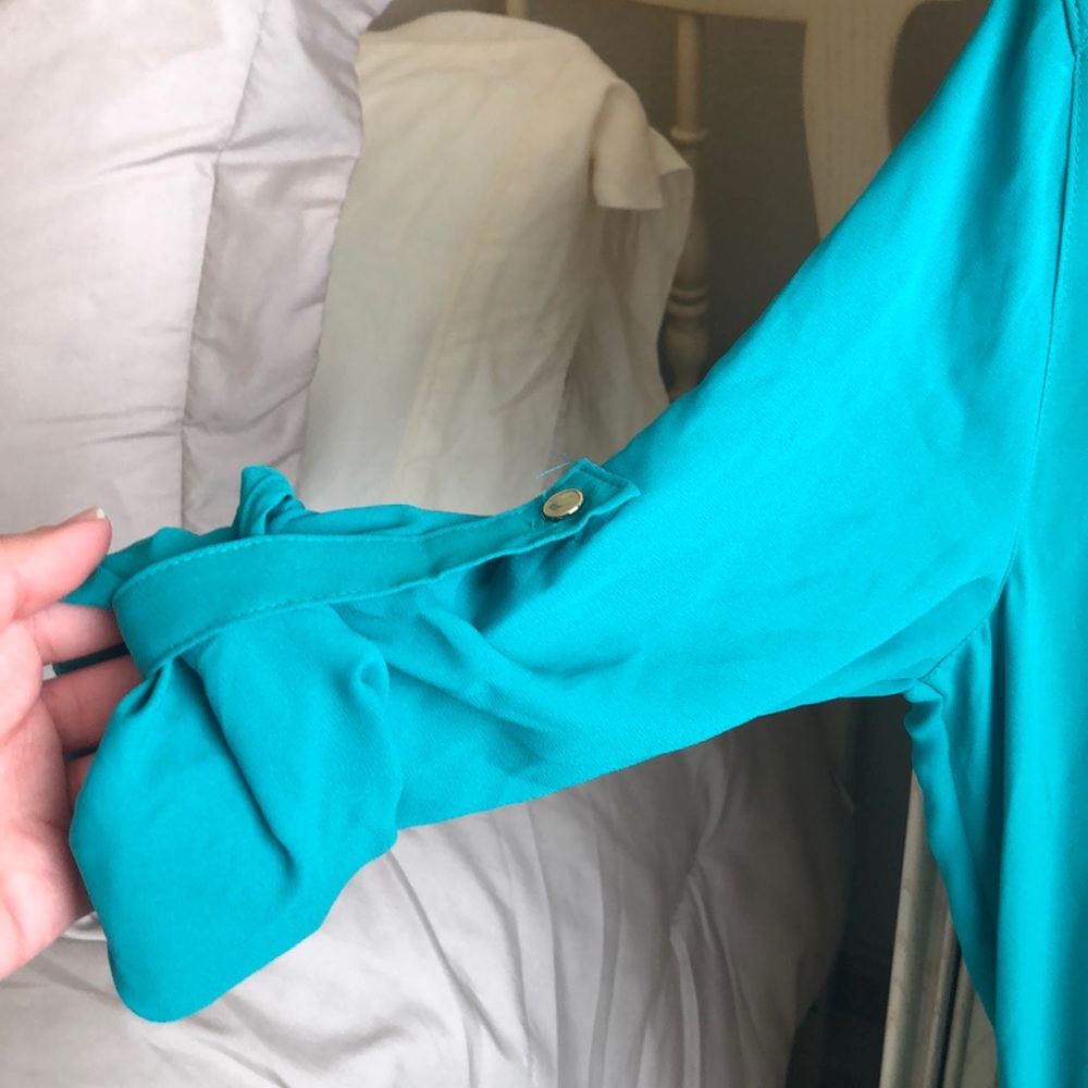 🚫DONATED🚫Jennifer Lopez Teal Romper **HP 5/17/20** - Picture 4 of 6